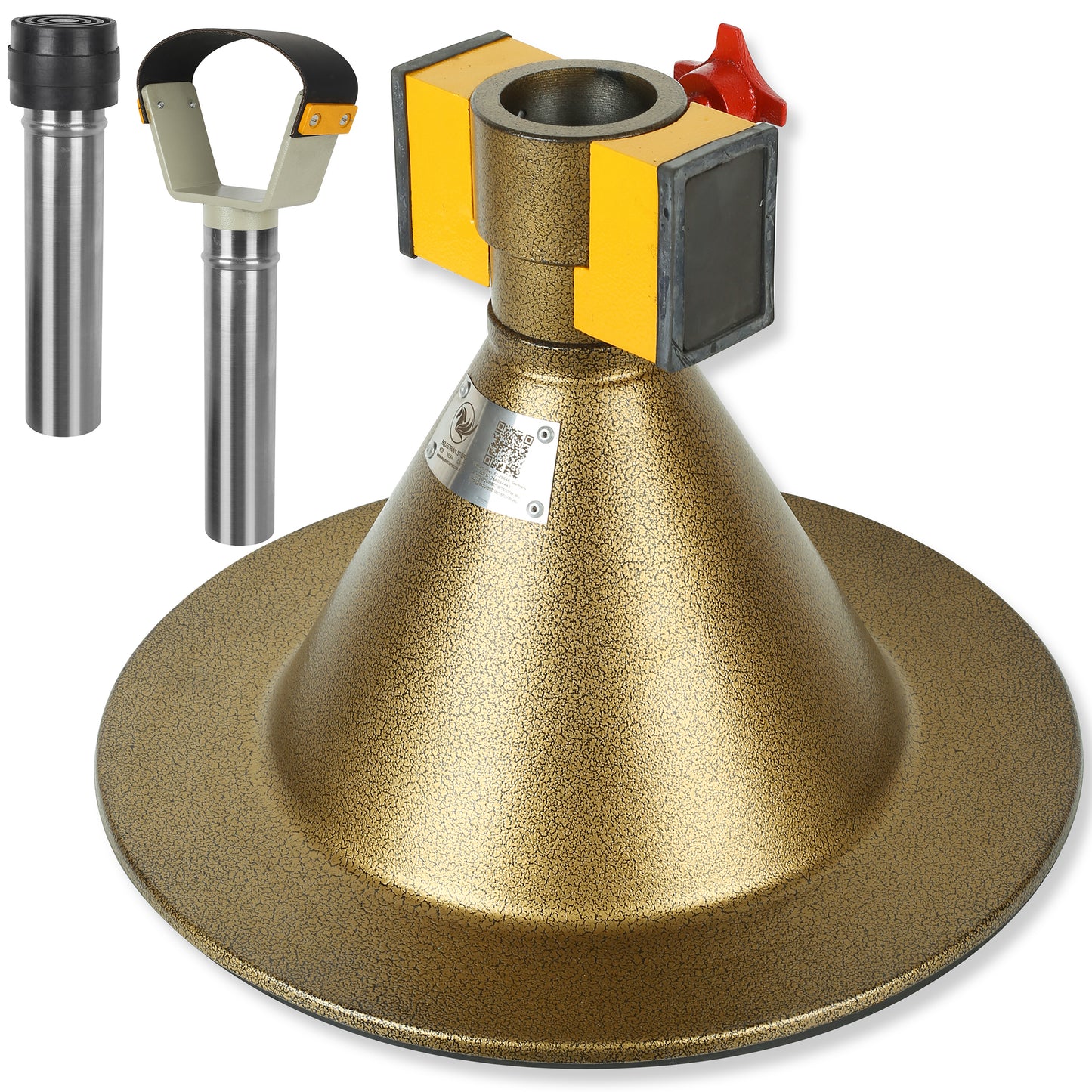 Farrier Hoof Stand.German Technology for Farriers Shoeing Stand, Trimming Hoof Stand for All Horse Sizes Strong 90 lb Magnet, Non-Slip Rubber Base (Gold)