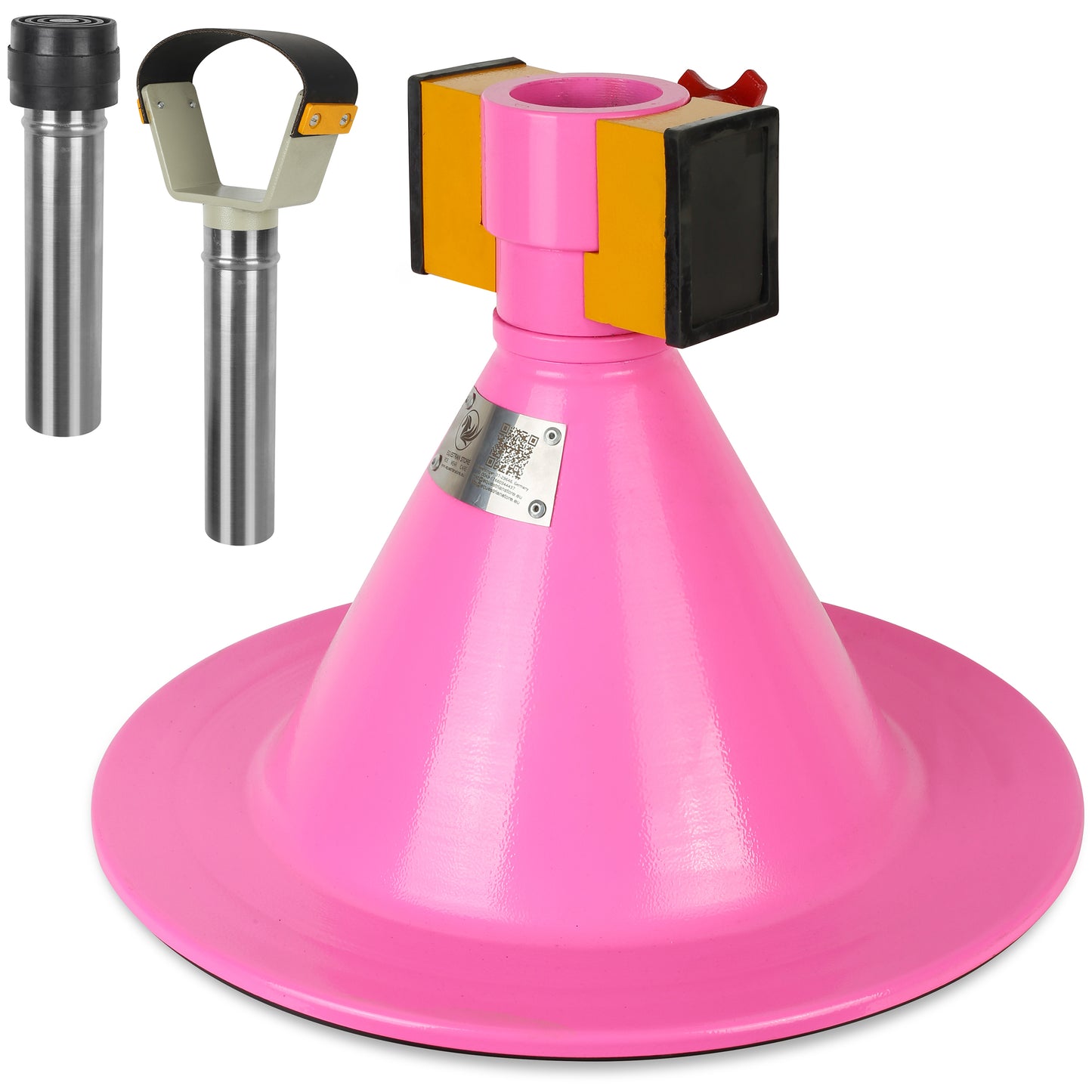 Farrier Hoof Stand.German Technology for Farriers Shoeing Stand, Trimming Hoof Stand for All Horse Sizes Strong 90 lb Magnet, Non-Slip Rubber Base (Pink)