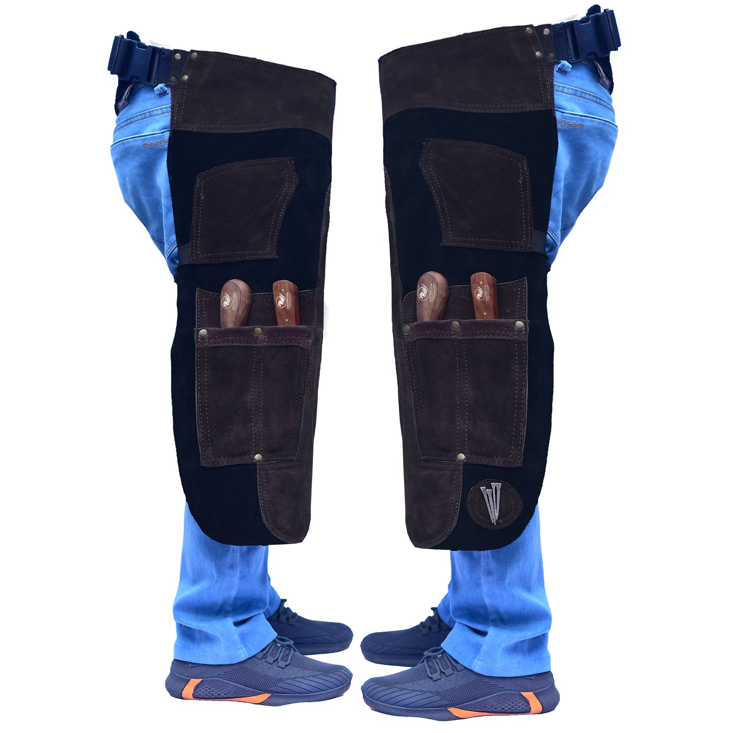 Farrier Apron 65cm(25Inches) Full Leather Professional Farrier Chaps, Back Support, Adjustable Waist (71cm to 133cm) 28"-52"