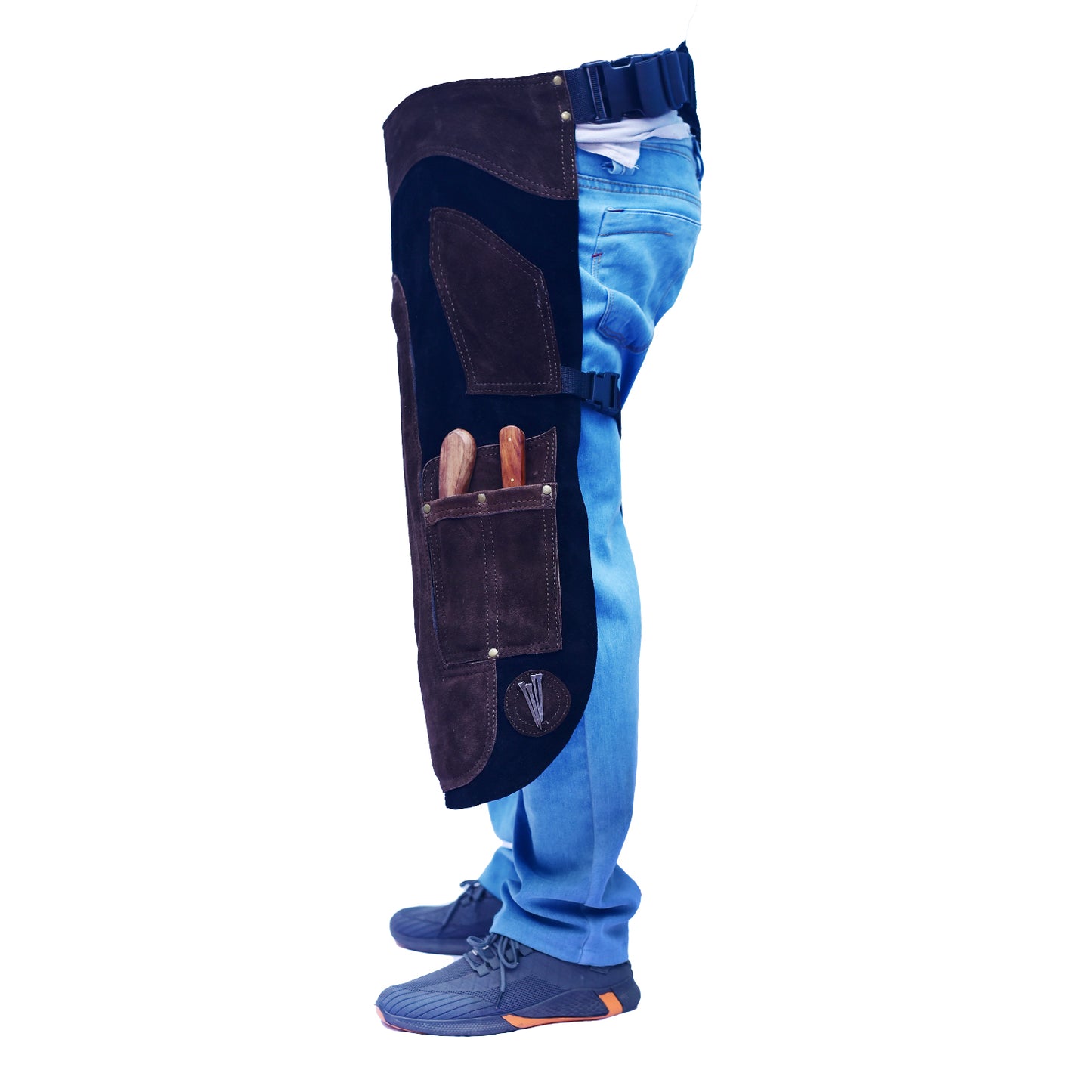 Farrier Apron 59cm(23Inches) Full Leather Professional Farrier Chaps, Back Support, Adjustable Waist (71cm to 133cm) 28"-52"