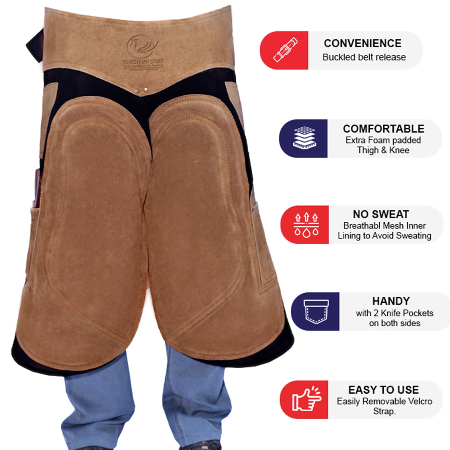 Farrier Apron 70cm(27 Inches) Full Leather Professional Farrier Chaps, Back Support, Adjustable Waist (71cm to 133cm) 28"-52"