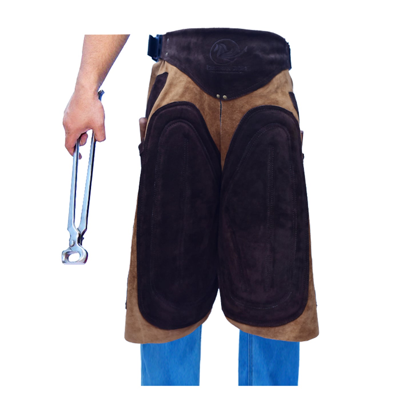Farrier Apron 59cm(23Inches) Full Leather Professional Farrier Chaps, Back Support, Adjustable Waist (71cm to 133cm) 28"-52"