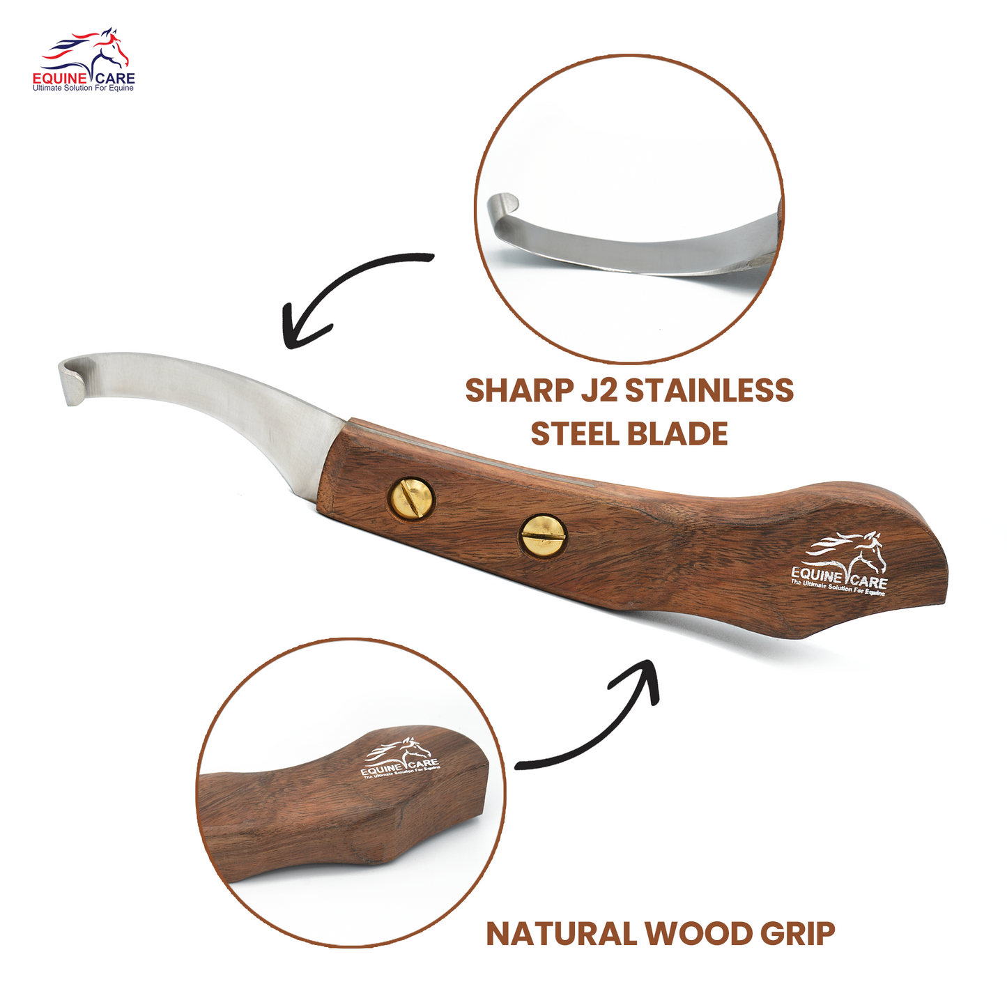 Professional Hoof Knife – Stainless Steel Farrier Tool for Horse Hoof Trimming-Right-Handed