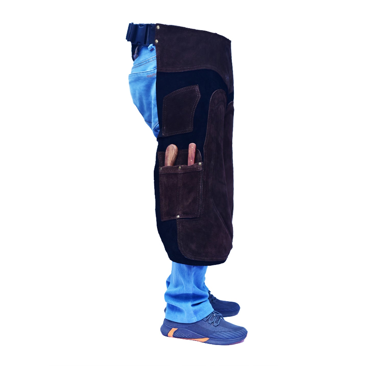 Farrier Apron 59cm(23Inches) Full Leather Professional Farrier Chaps, Back Support, Adjustable Waist (71cm to 133cm) 28"-52"
