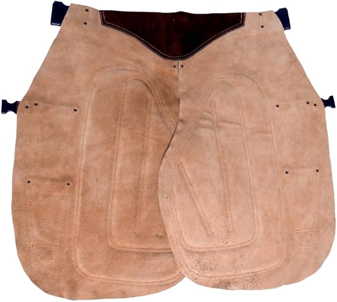 Farrier Apron 65cm(25Inches) Full Leather Professional Farrier Chaps, Back Support, Adjustable Waist (71cm to 133cm) 28"-52"