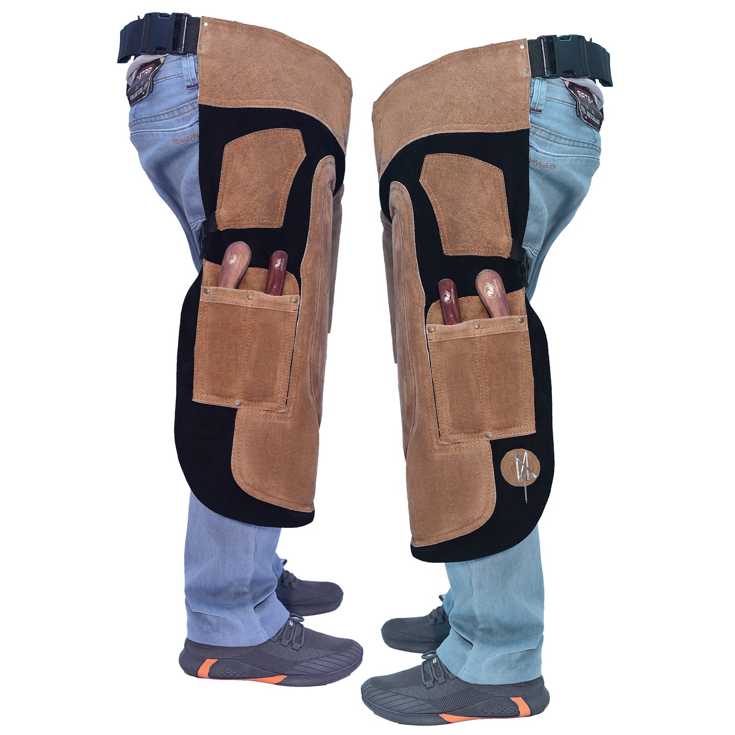 Farrier Apron 70cm(27 Inches) Full Leather Professional Farrier Chaps, Back Support, Adjustable Waist (71cm to 133cm) 28"-52"