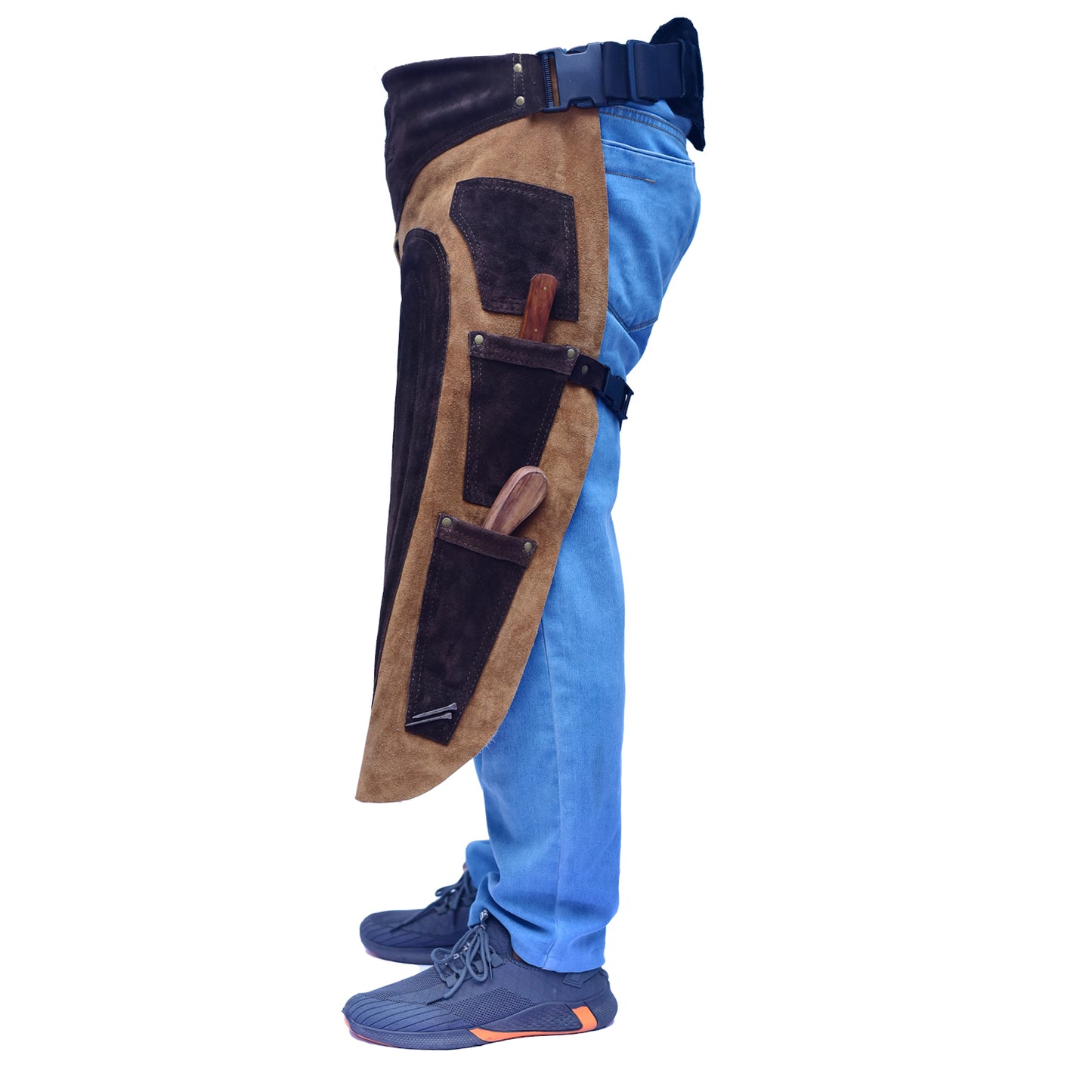 Farrier Apron 65cm(25Inches) Full Leather Professional Farrier Chaps, Back Support, Adjustable Waist (71cm to 133cm) 28"-52"