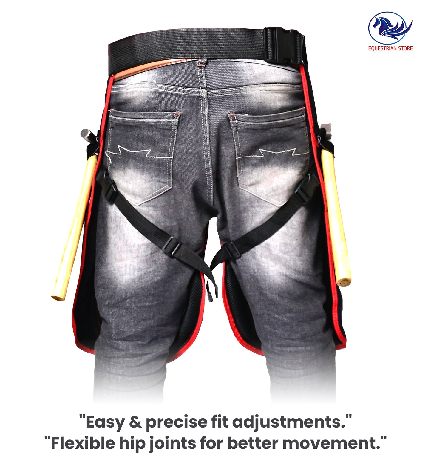 Premium Leather Farrier Apron with Heavy-Duty Canvas, Adjustable Ambidextrous Tool Pockets, EVO Foam Padding, Breathable Air-Mesh – Professional Farrier Chaps for Horseshoeing, Hoof Trimming. 59cm-23 Inches
