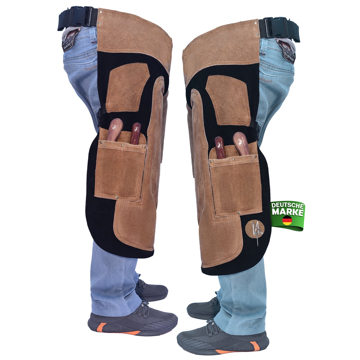 Farrier Apron 70cm(27 Inches) Full Leather Professional Farrier Chaps, Back Support, Adjustable Waist (71cm to 133cm) 28"-52"