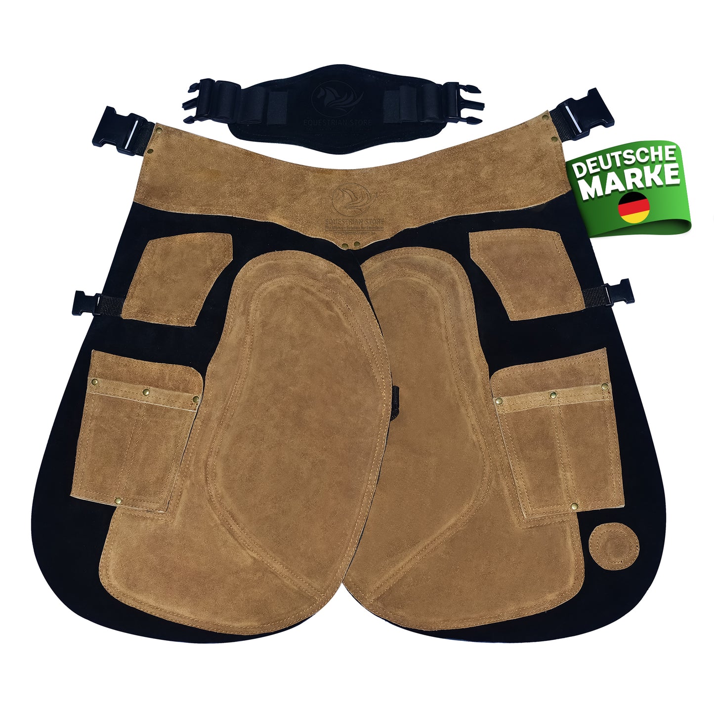 Farrier Apron 70cm(27 Inches) Full Leather Professional Farrier Chaps, Back Support, Adjustable Waist (71cm to 133cm) 28"-52"