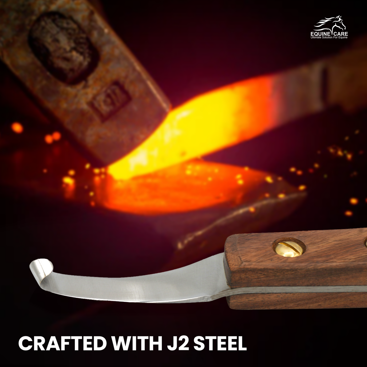 Professional Hoof Knife – Stainless Steel Farrier Tool for Horse Hoof Trimming-Right-Handed