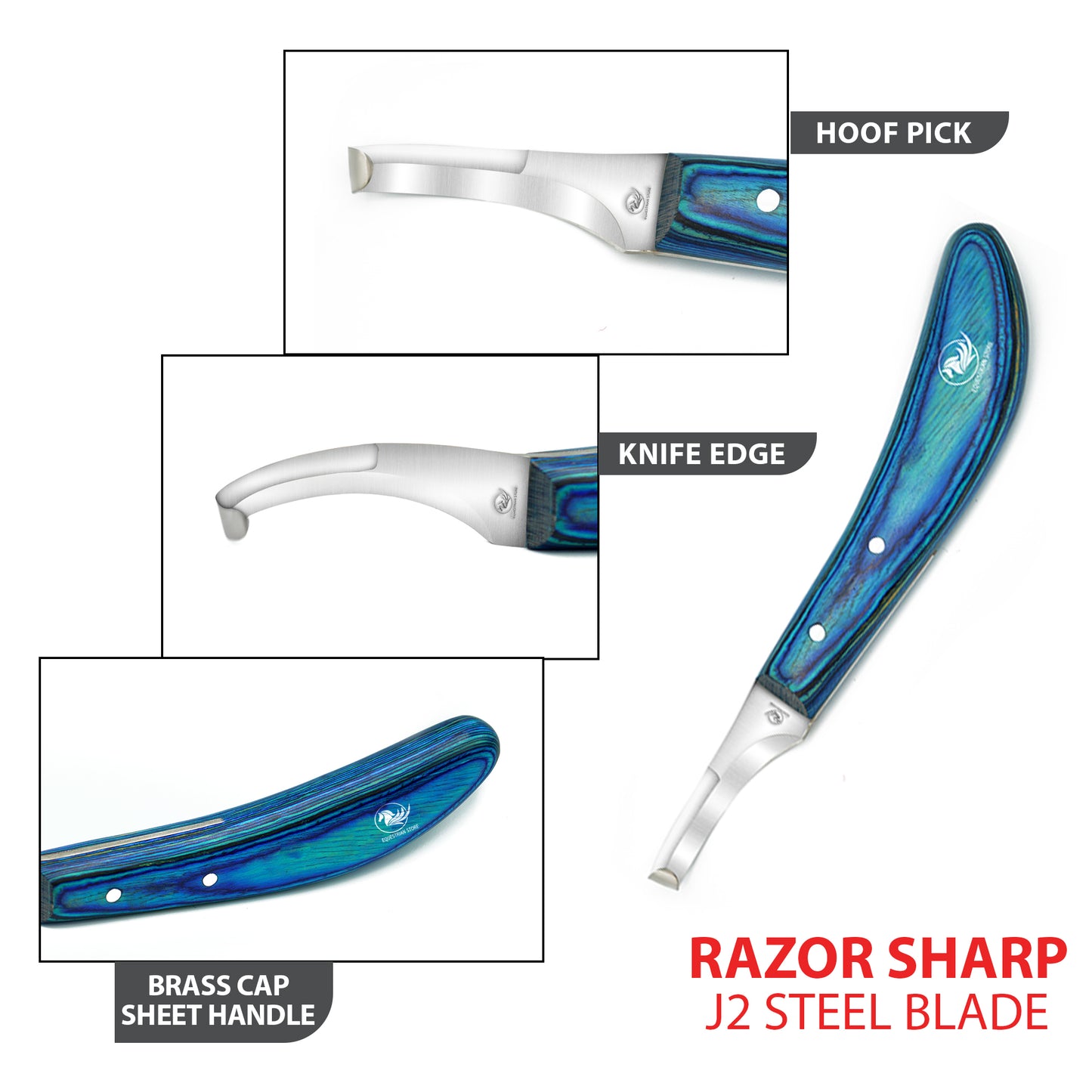 Double-Edge Hoof Knife Right-Handed – Professional Farrier Tool for Horses