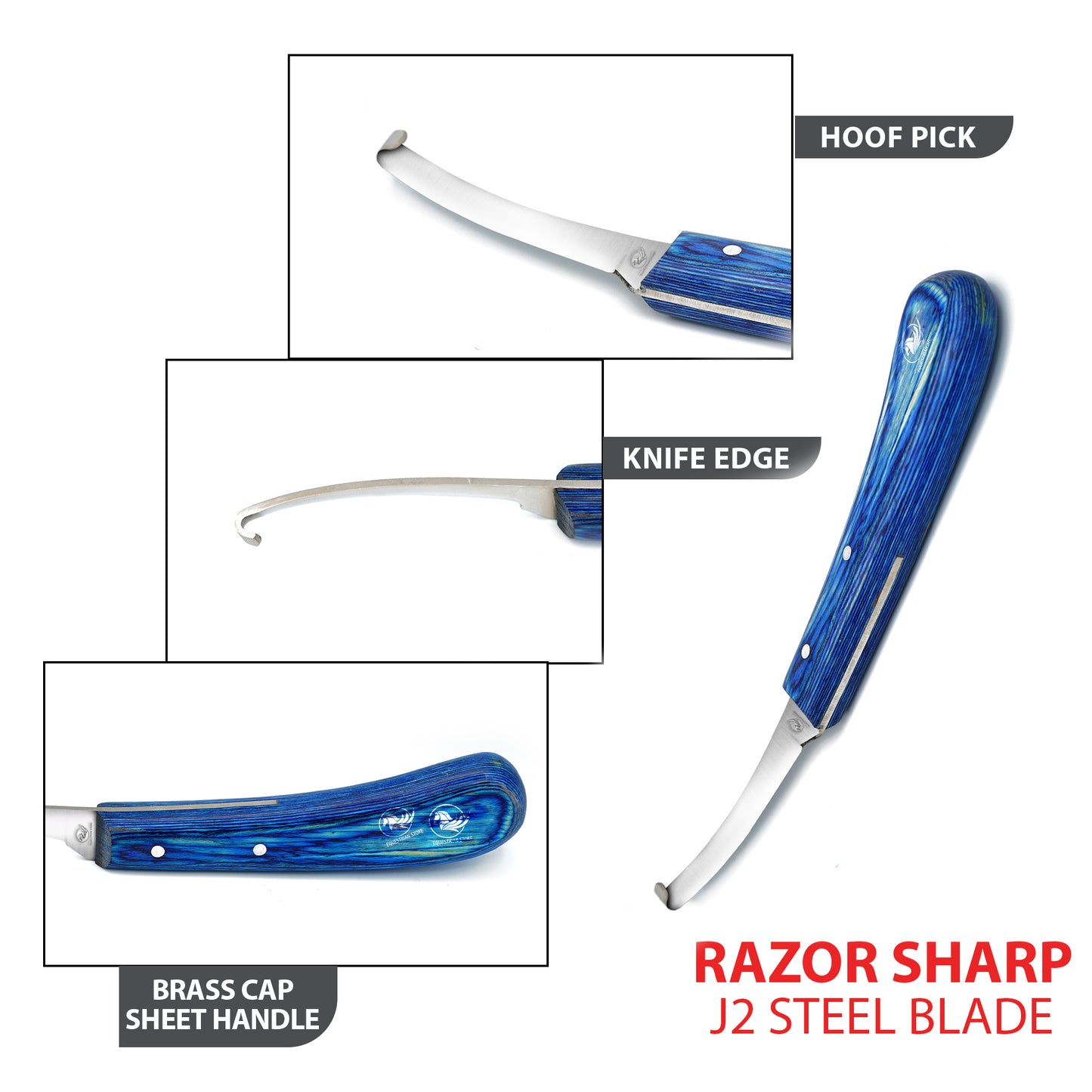 Professional Hoof Knife – Stainless Steel Farrier Tool for Horse Hoof Trimming-Right-Handed