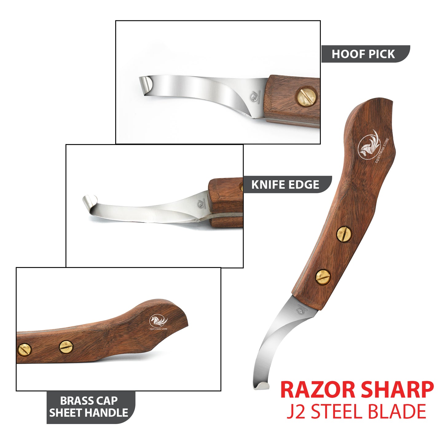 Professional Hoof Knife – Stainless Steel Farrier Tool for Horse Hoof Trimming-Right-Handed