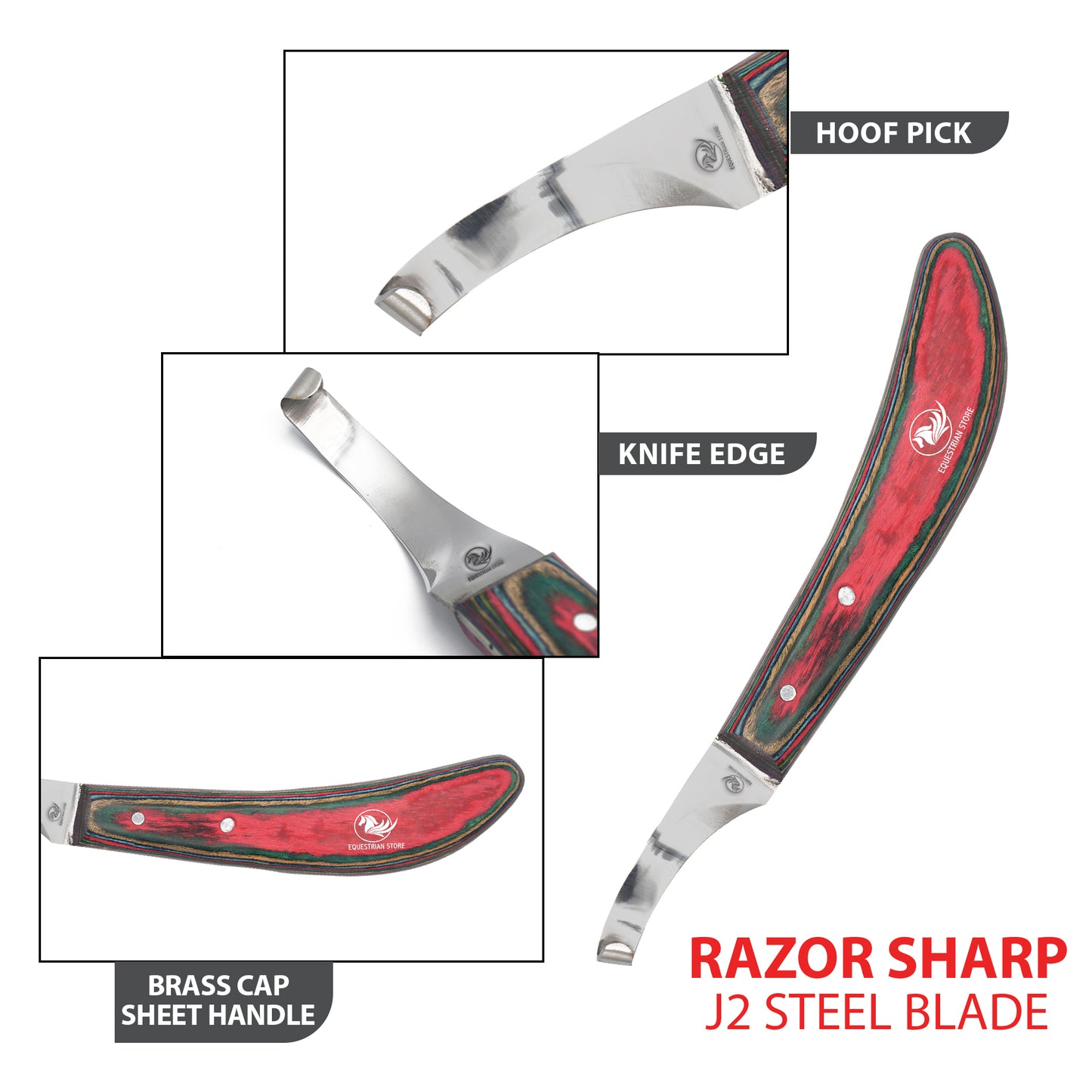Professional Hoof Knife – Stainless Steel Farrier Tool for Horse Hoof Trimming-Right-Handed