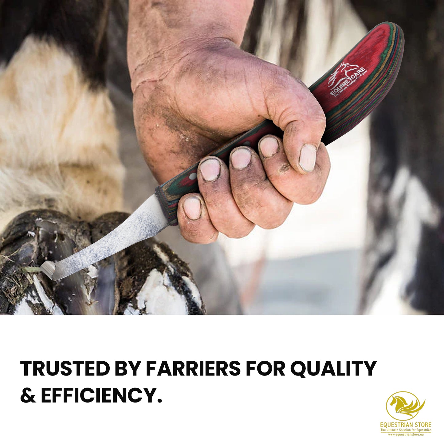 Professional Hoof Knife – Stainless Steel Farrier Tool for Horse Hoof Trimming-Right-Handed